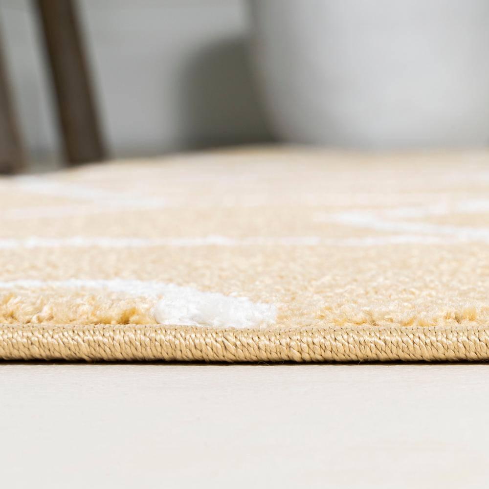 5'x8' Tumbling Blocks Modern Geometric Area Rug, Gold/White - JONATHAN Y