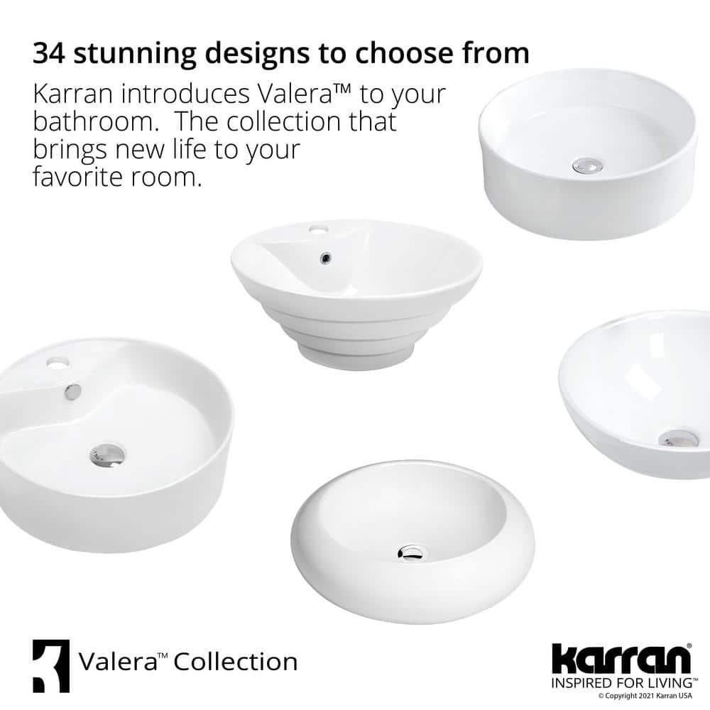 Karran Valera 17 In. Vitreous China Square Vessel Bathroom Sink