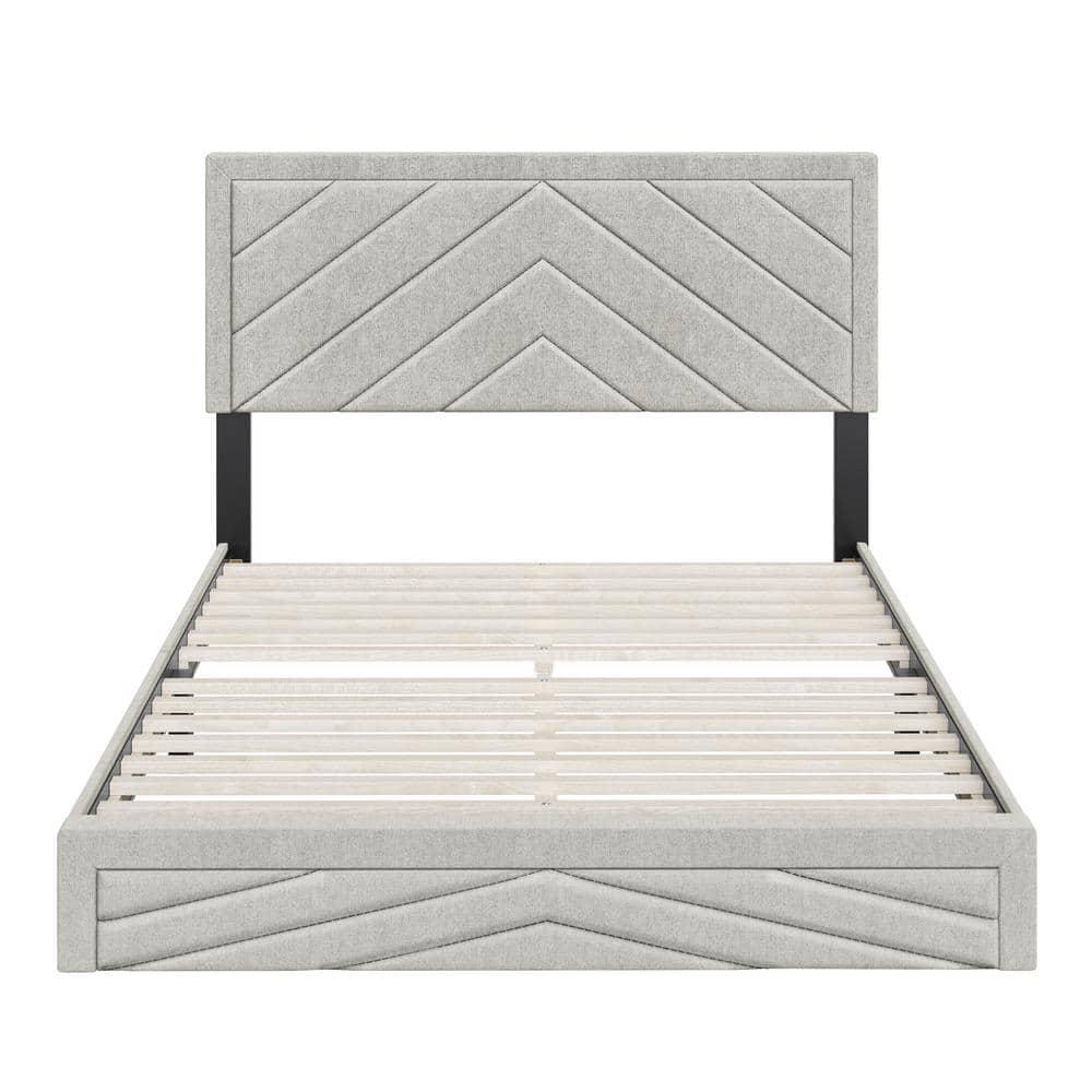 Boyd Sleep Barcelona Linen or Faux Leather Upholstered Platform Bed Frame with Adjustable Headboard, Heavy Duty Slat Support System, No Box Spring Required - Boyd Sleep
