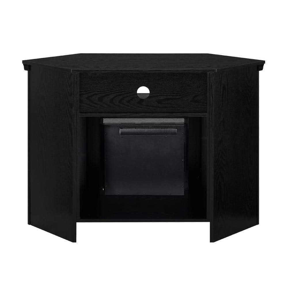 Walker Edison Black Corner Fireplace TV Stand for TVs Up to 50"