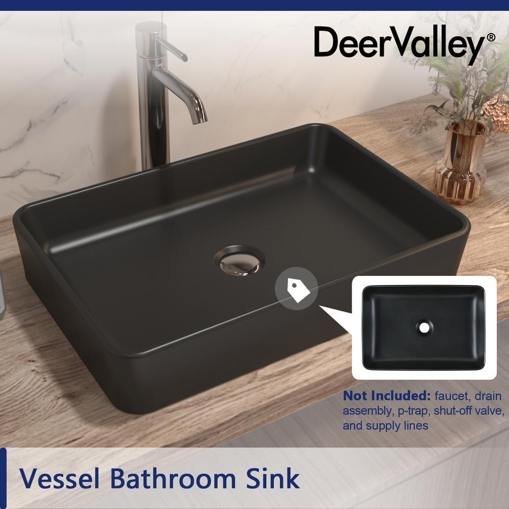 Ally 20" x 13'' Rectangular Vitreous China Vessel Bathroom Sink
