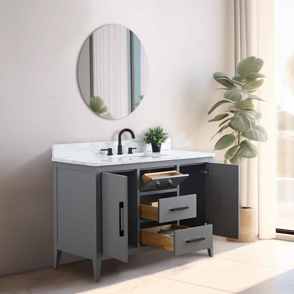 48'' Single Bathroom Vanity with Engineered Marble Top