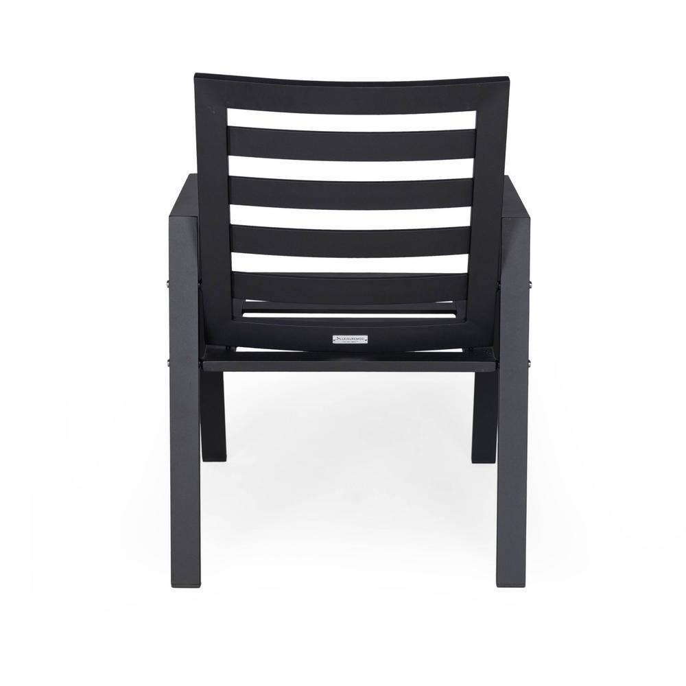 LeisureMod Chelsea Modern Patio Dining Armchair in Aluminum with Removable Cushions Set of 2 in Cherry Red