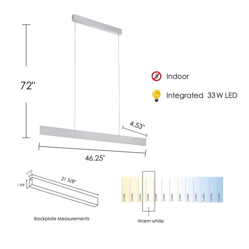 39267A-Eglo Lighting-Climene - 46.25 Inch 33W 1 Led Linear Pendant