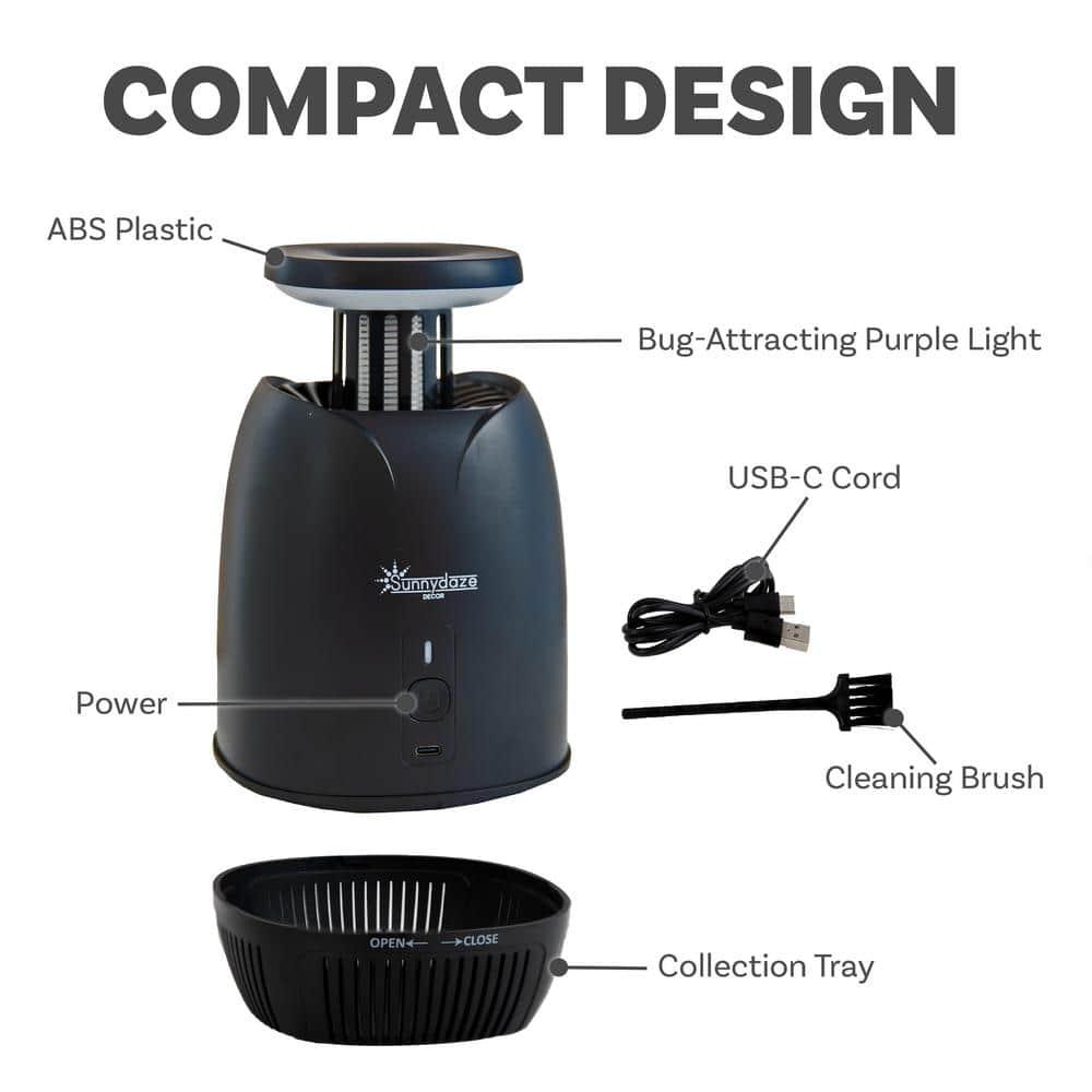 SunnyDaze Decor Tabletop Bug Zapper with Violet Light and Built-In Fan