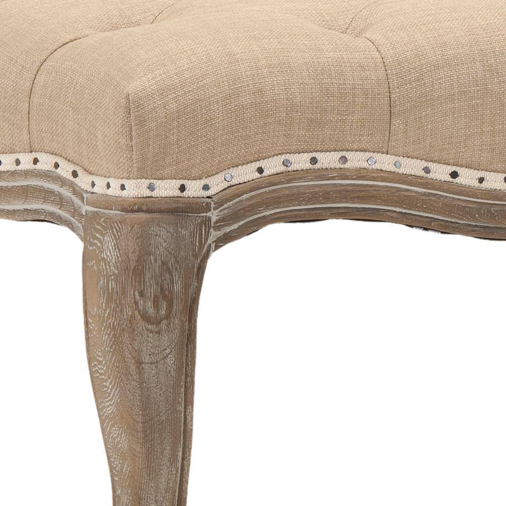 Ramsey Bench With Flat Black Nail Heads - Wheat/Natural Cream - Safavieh