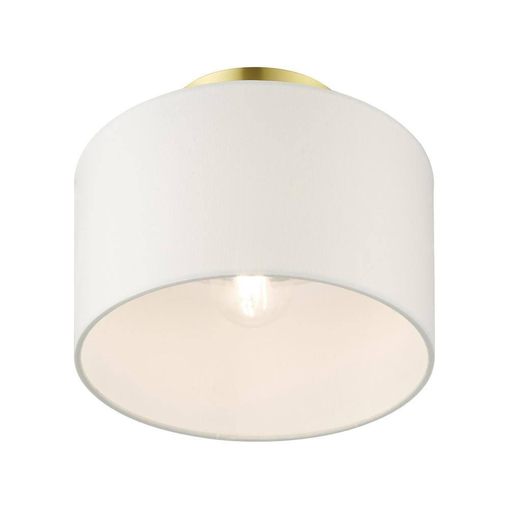 Livex Lighting Clark 1 - Light Semi-Flush Mount in  Satin Brass