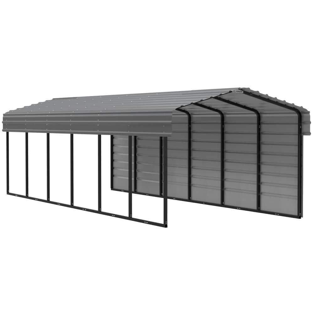Arrow Arrow Steel Carport with 1 Side Wall Kit 10X29X7