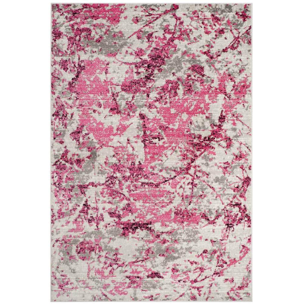 Skyler SKY186 Power Loomed Indoor Area Rug - Pink/Ivory - 4'x6' - Safavieh