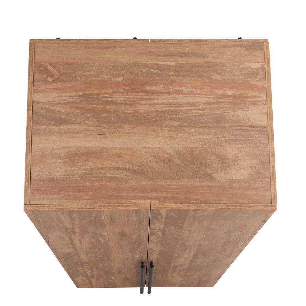 Manhattan Comfort Set of 3 Lee 2 Door and 2 Drawer Wardrobe Closets Golden Brown: Modular Storage Units, MDF Construction