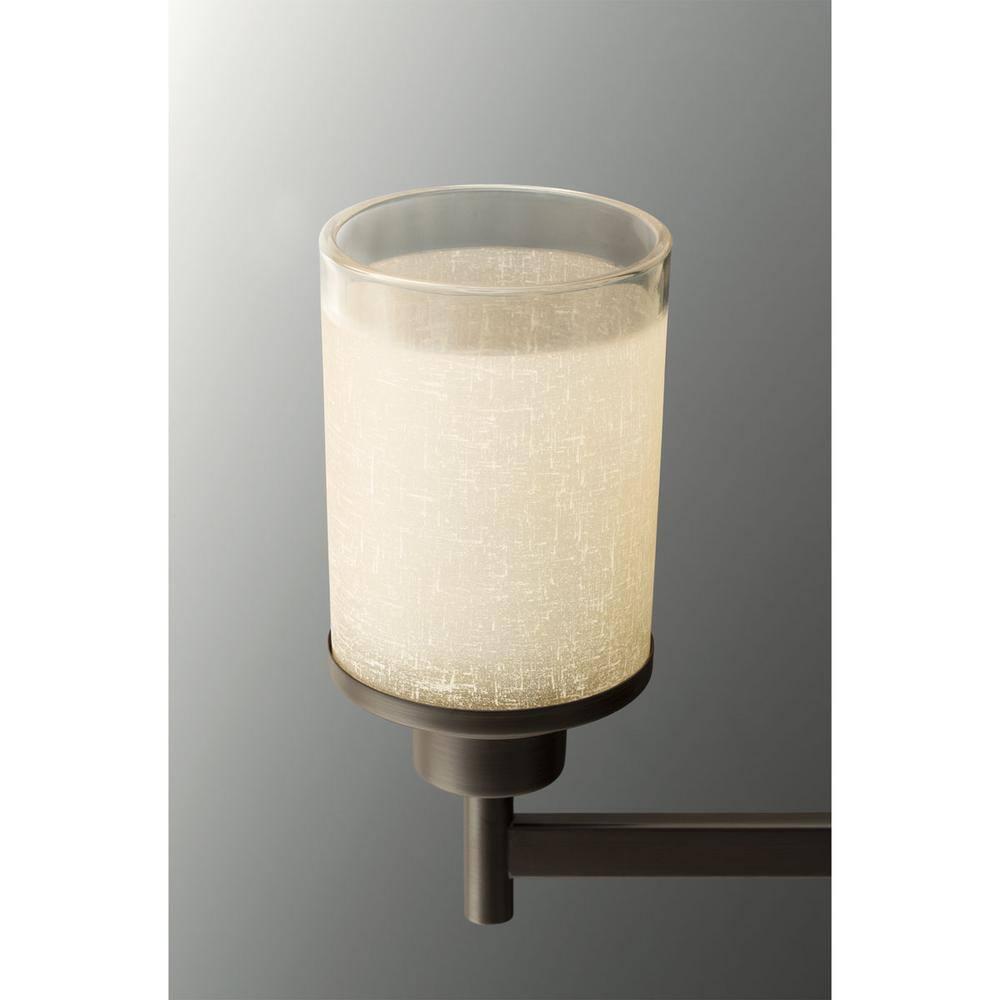 Progress Lighting Alexa Collection 4-Light Bath Fixture, Antique Bronze, White Linen Glass Shade