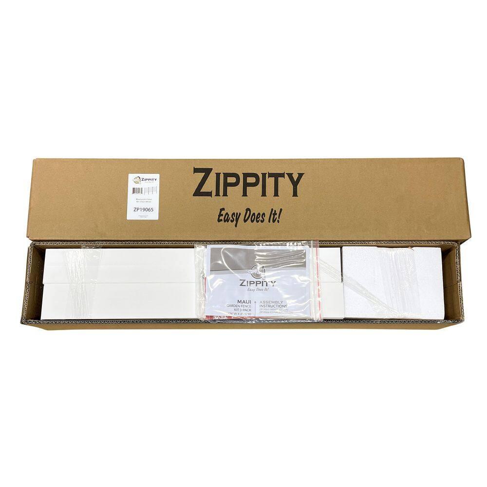 Zippity Outdoor Products 26in H x 24in W (3 Panels) No Dig Zippity Maui Fence Kit, Charcoal Color WoodTek Vinyl Fence Panel, Temporary Outdoor Border for Garden, Easy Install DIY Fence for Backyard, Patio, & Deck, ZP19066