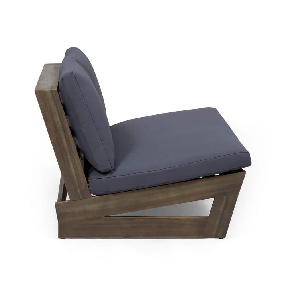 Noble House Sherwood Outdoor Acacia Wood Loveseat in Gray and Dark Gray
