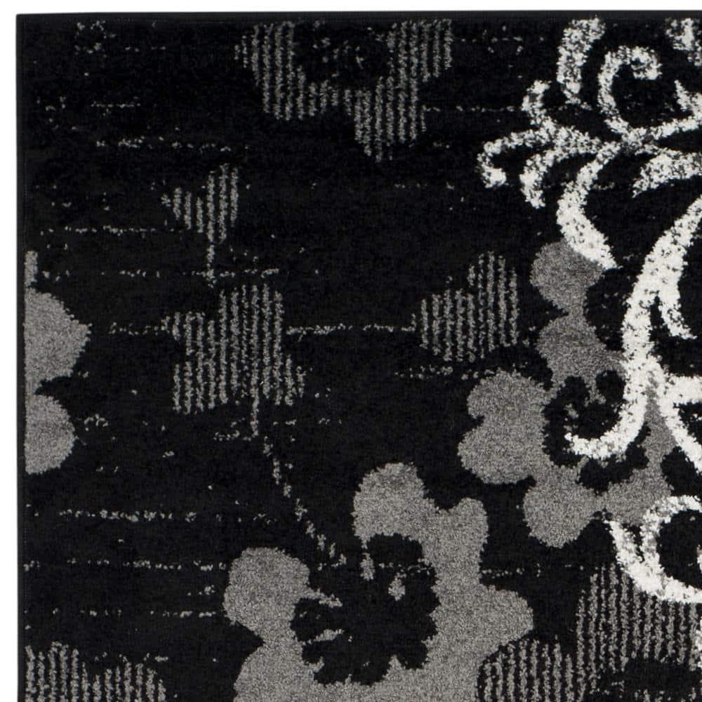 Adirondack ADR114 Machine Made Indoor Area Rug - Black/Silver - 6'x9' - Safavieh