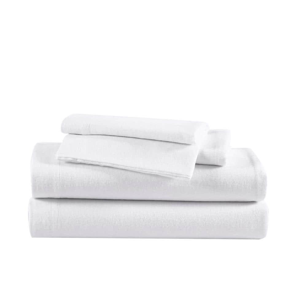 Twin Solid Flannel Sheet Set White - Eddie Bauer