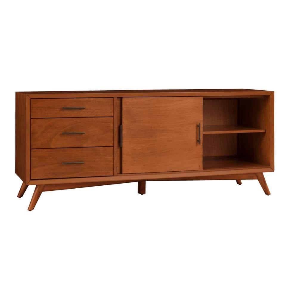 Alpine Furniture Flynn Large Wood TV Console in Acorn Brown