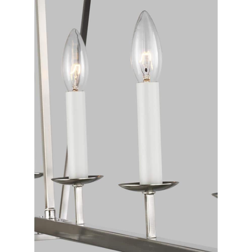 Dianna Brushed Nickel 5-Light Linear Cage Chandelier