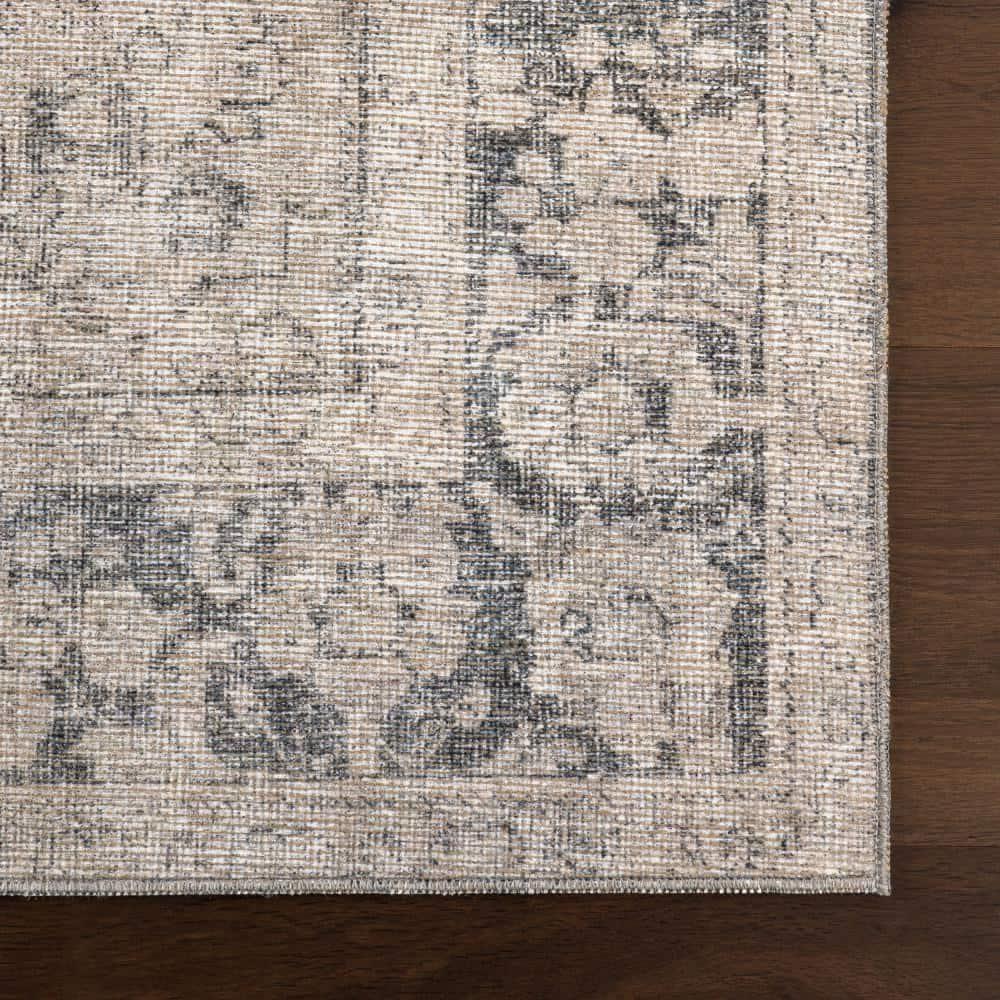 Nuloom Hillstone Collection Brinly Traditional Vintage Medallion Area Rug, 9' x 12', Light beige