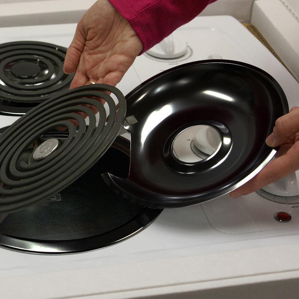 Range Kleen P105 Style D Small Heavy Duty Black Porcelain Drip Pan