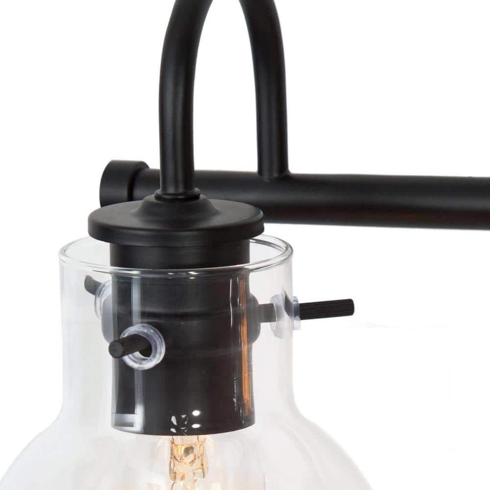 LNC Charm 22-in 3 -Light Matte Black Farmhouse Vanity light bar