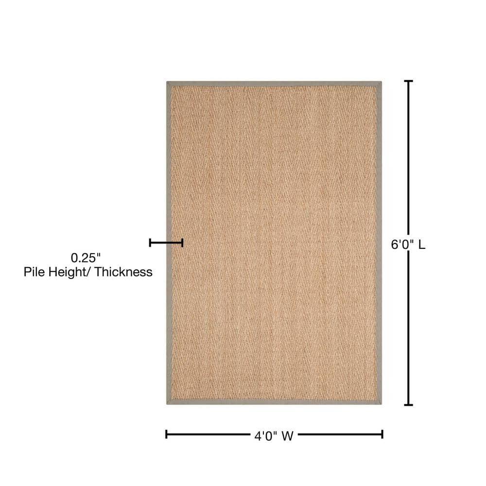 Natural Fiber NF115 Power Loomed Indoor Area Rug - Natural/Grey - 4'x6' - Safavieh.