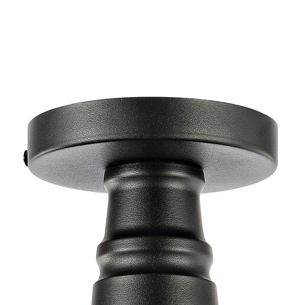 JONATHAN Y JYL7617C Camila 14" 1-Light Classic Industrial Indoor/Outdoor Iron LED Semi Flush Mount Mid-Century, Rustic 2700K Cozy Warm Light Kitchen Hallway Bathroom Stairwell, Navy/White