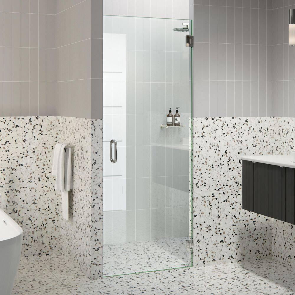 Albedo 27.25 in. x 78 in. Fully Frameless Hinge Shower Door