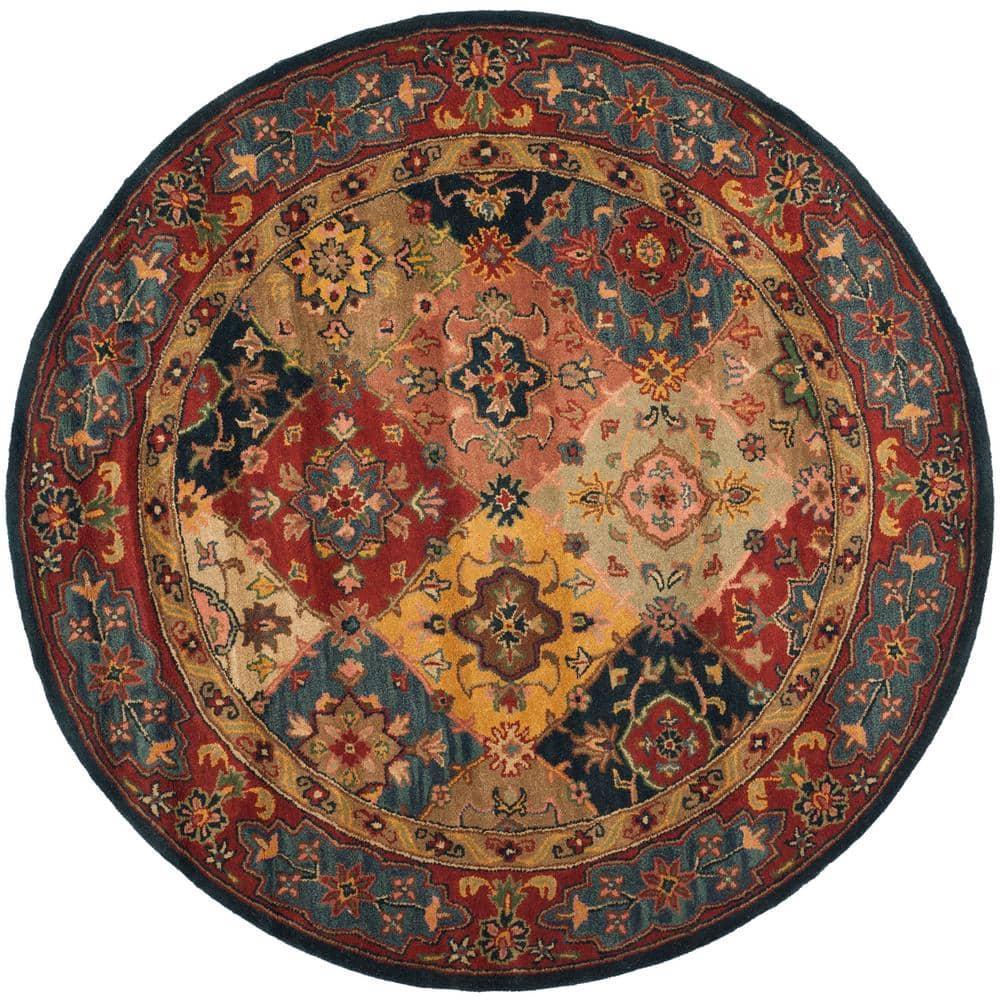 Heritage HG926 Hand Tufted Area Rug - Red/Multi - 6' Round - Safavieh.