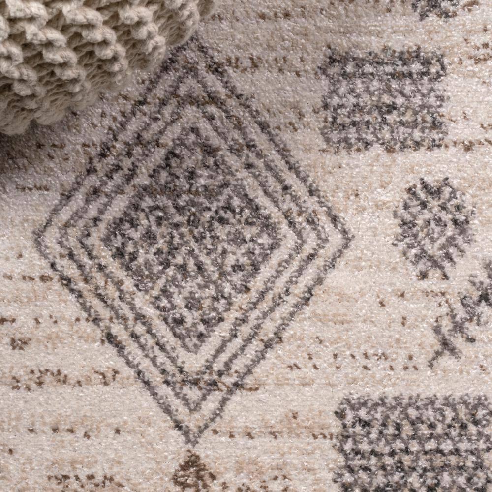 8'x10' Bhalil Berber Diamond Geometric Area Rug, Beige/Gray - JONATHAN Y