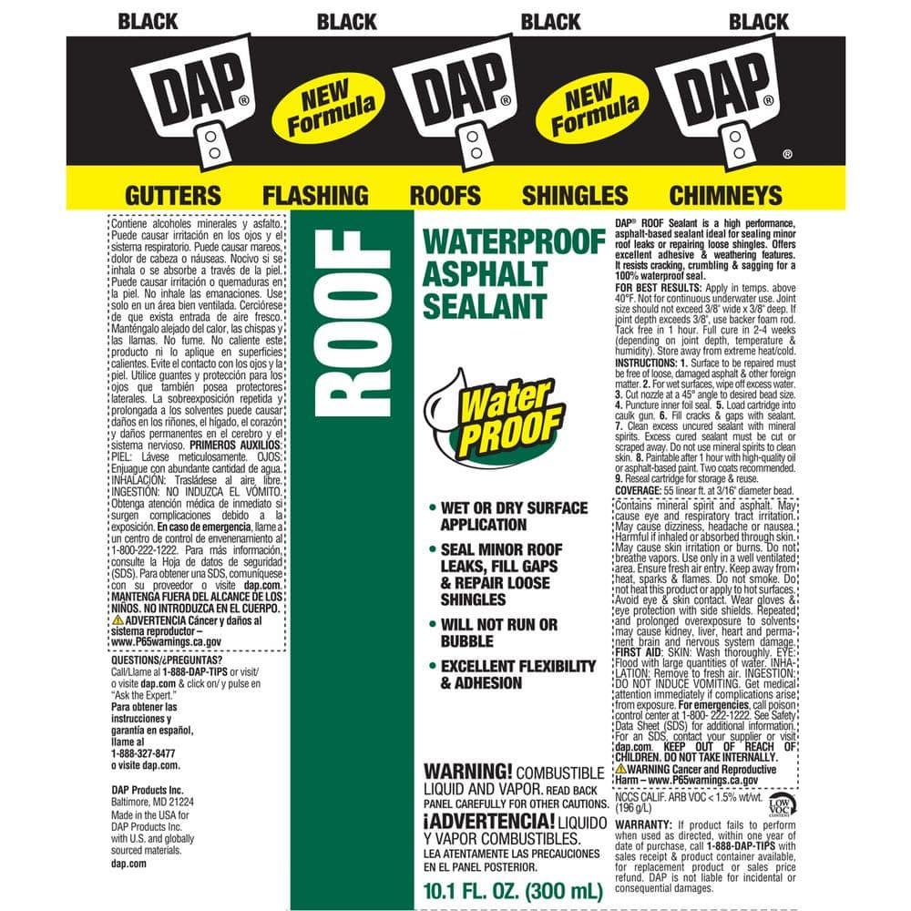 DAP 18268 10.1 oz. Black Roof Waterproof Asphalt Filler & Sealant