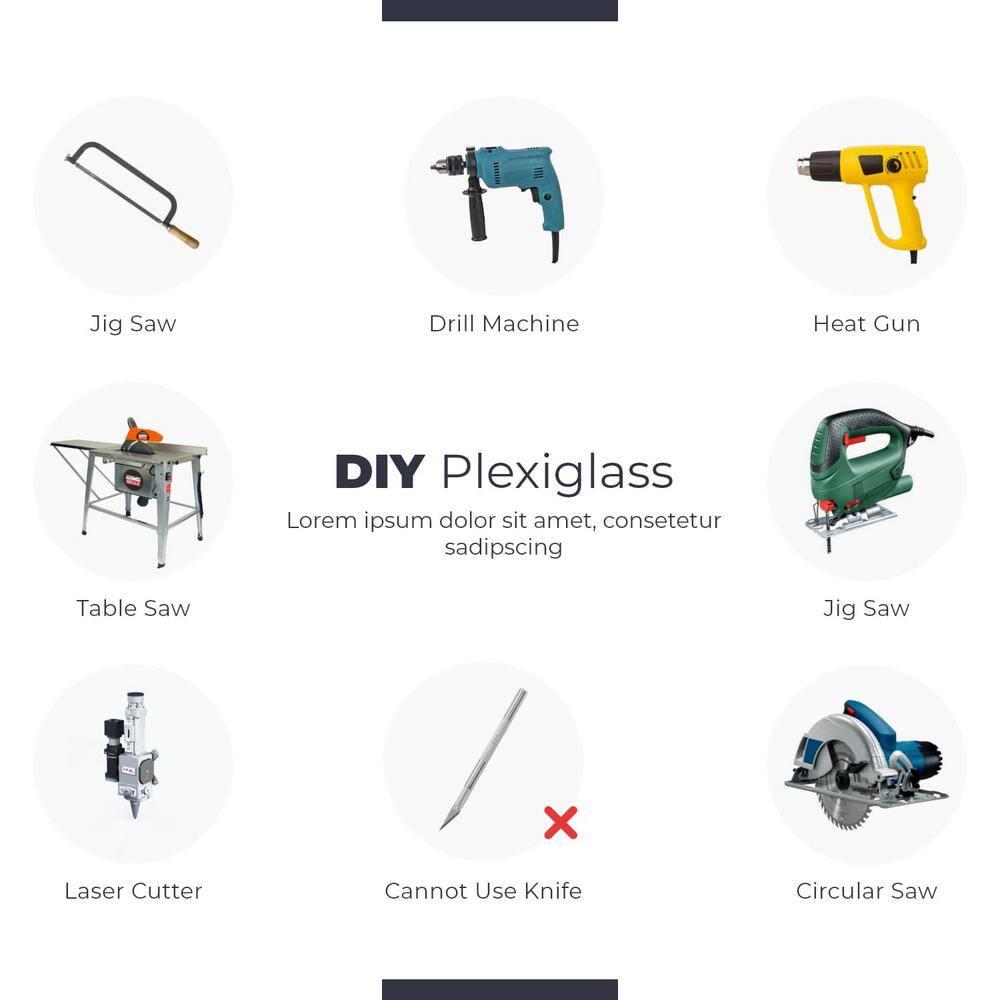 Fab Glass and Mirror Plastic PET Acrylic Plexiglass Sheet 12" x 12" with Protective Film, 1/4"(6mm) Thick Clear Panel for DIY Craft Projects, Picture Frame, Signs & Table Top (ACR6M12X12SQ)