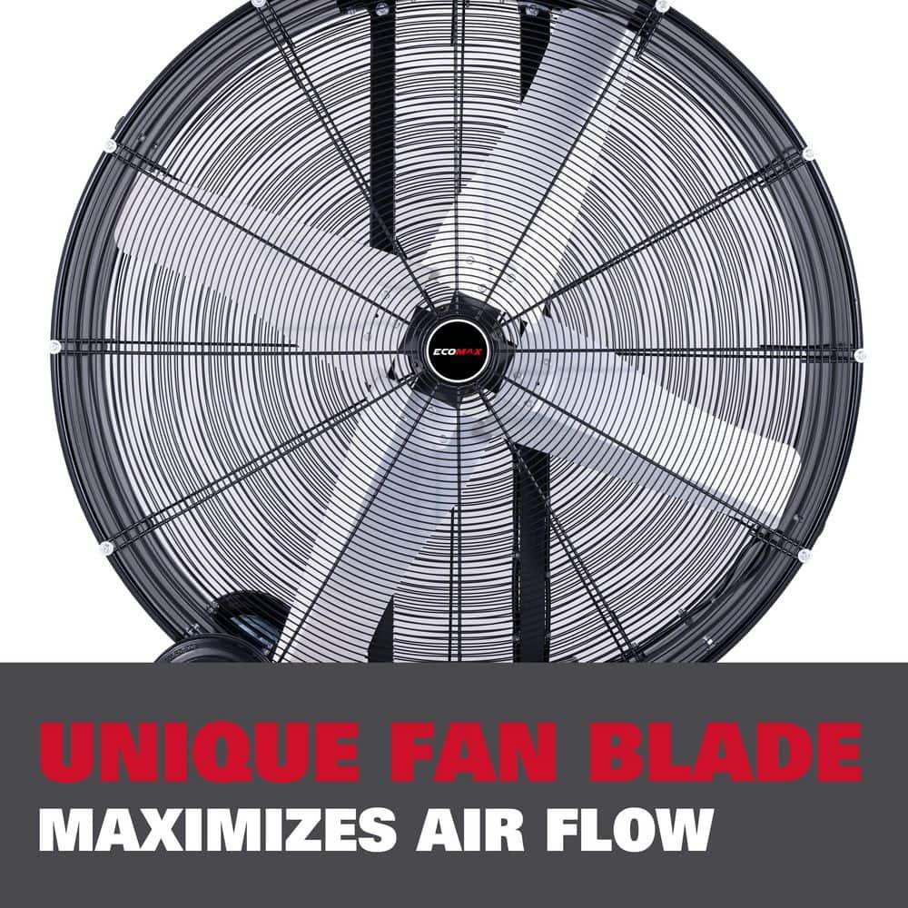 42-inch Black Aluminum Industrial Drum Fan with Wheels
