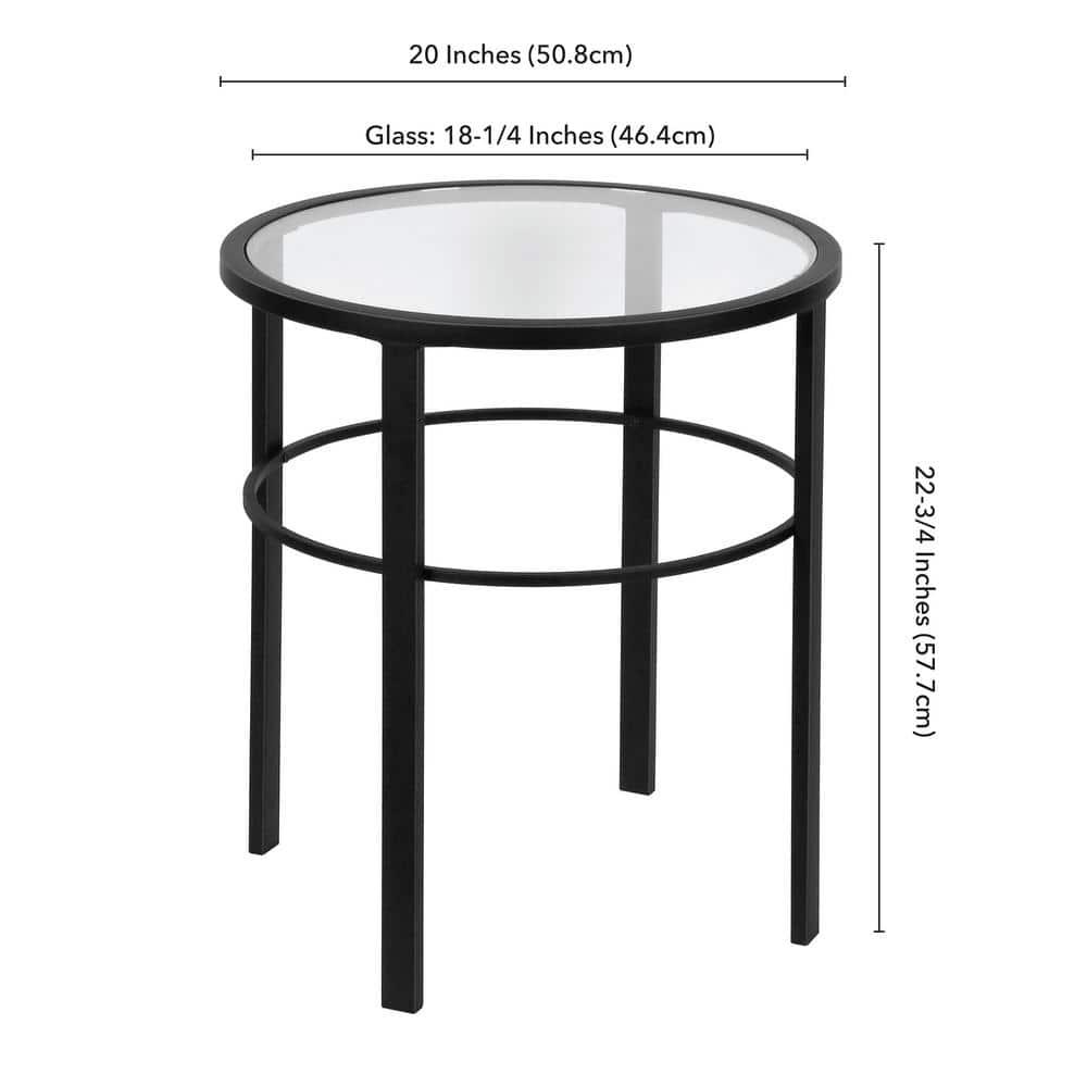 Evelyn&Zoe Gaia 20" Wide Round Side Table, Blackened Bronze