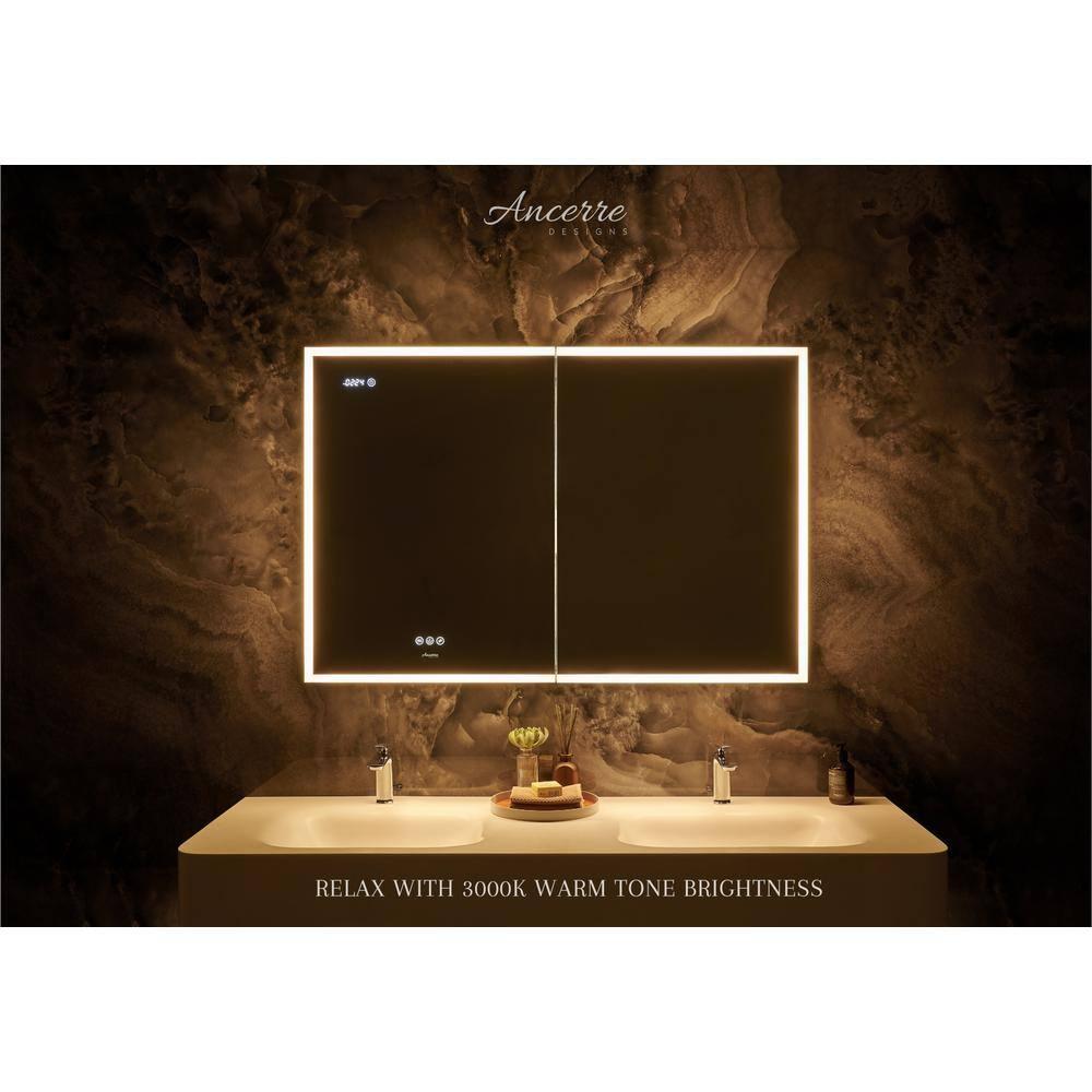 Ancerre Designs Pagani LED Mirror Medicine Cabinet With Defogger, Dimmer, Magnifier & USB Outlet