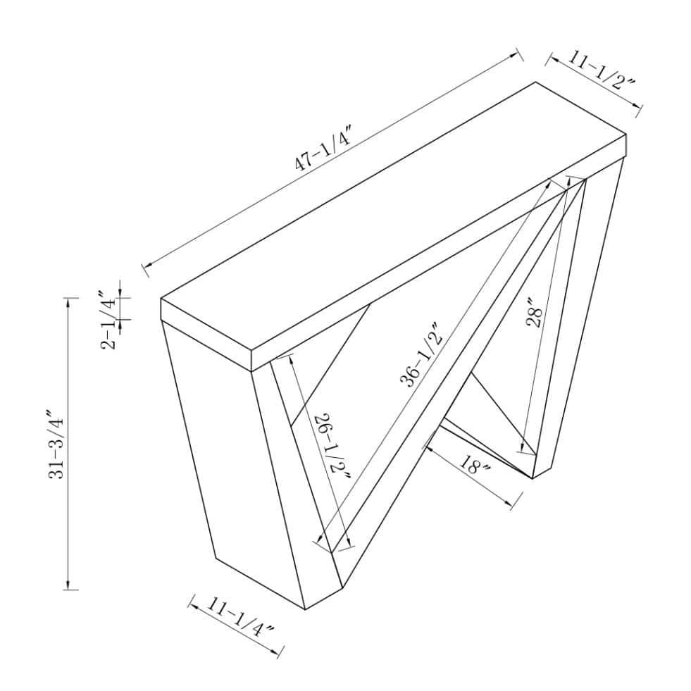 24/7 Shop At Home 48" Sunguard Modern Rectangular Console Table: Geometric Red Cocoa Design