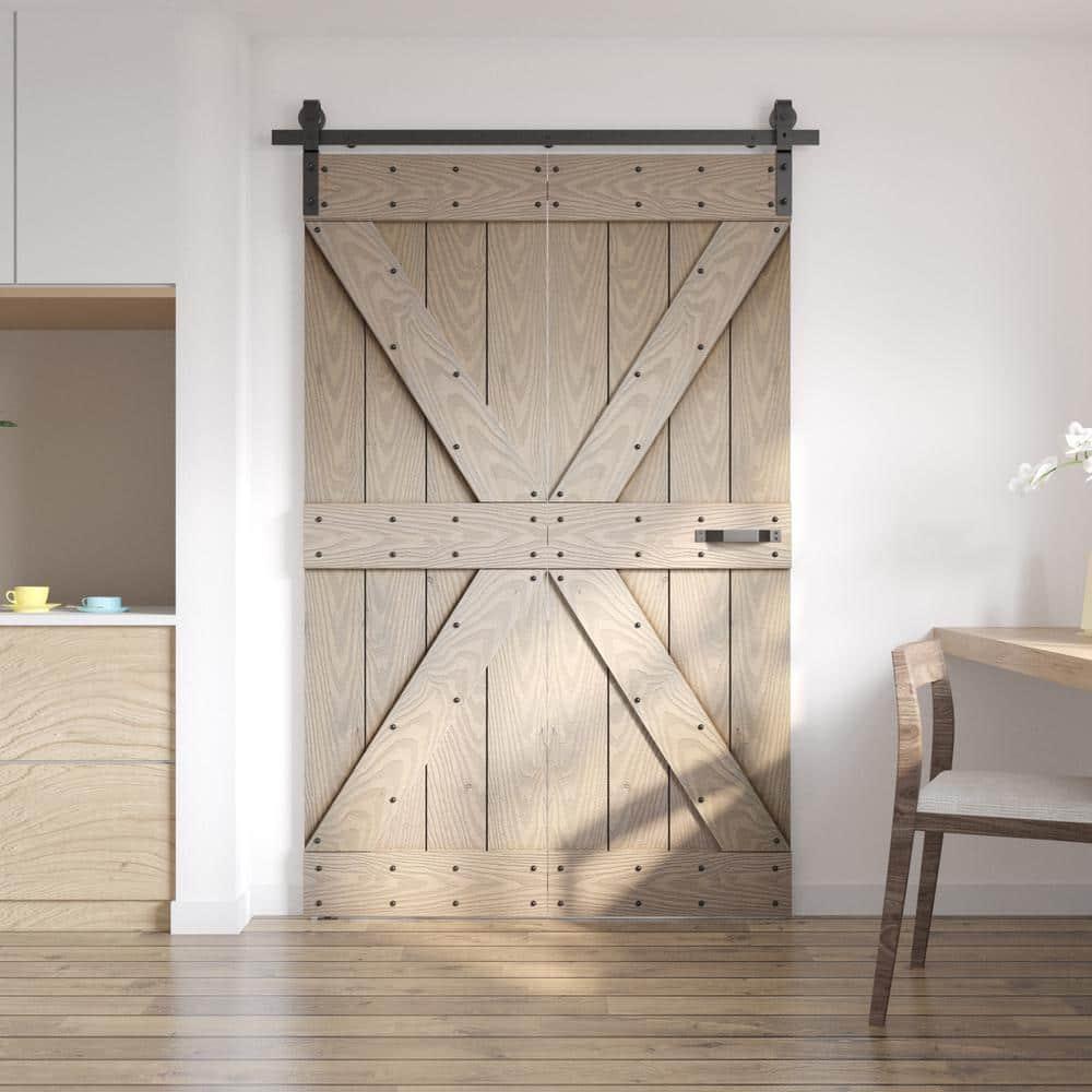 Coast Sequoia 84"H Embossing Bi-Fold Barn Door With Sliding Hardware Kit