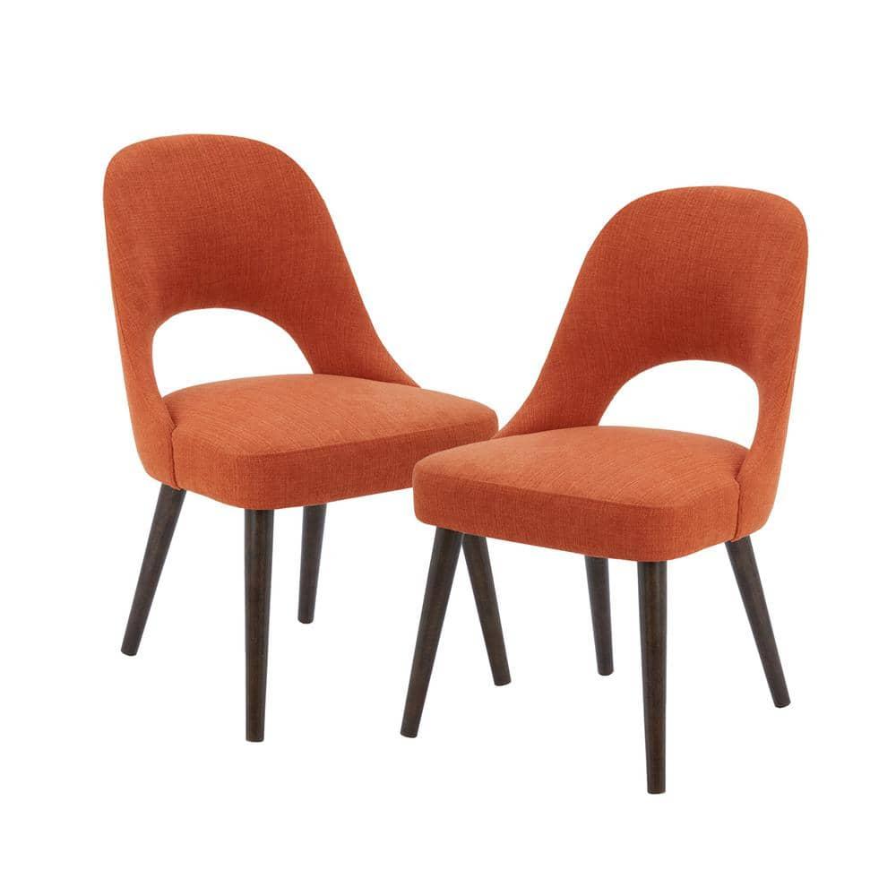 Nola Upholstered Dining Side Chairs with Cutout Back Design
