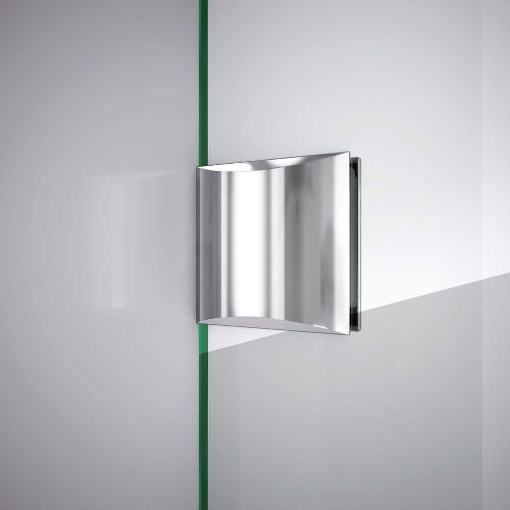 Quatra Lux 46.38" x 72" Hinged Frameless Shower Door with Clear Max Technology