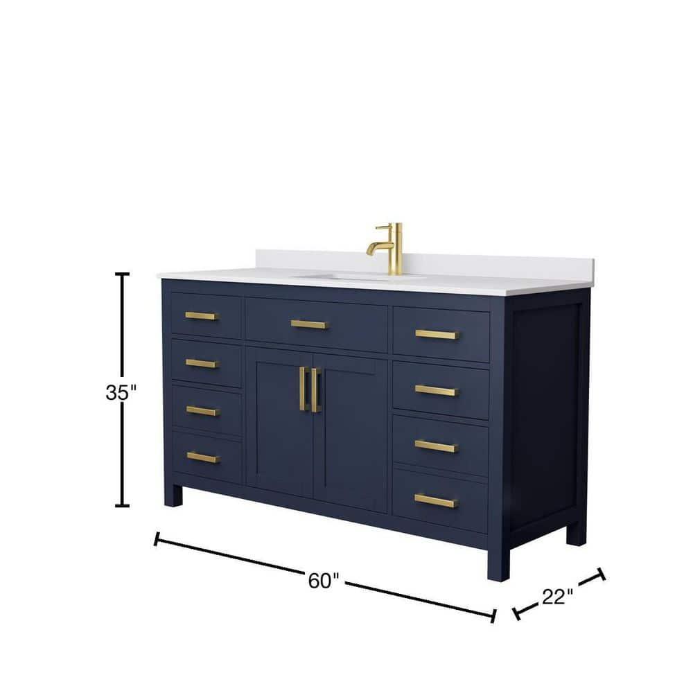 Beckett 60" Freestanding Single Bathroom Vanity with Cultured Marble Top