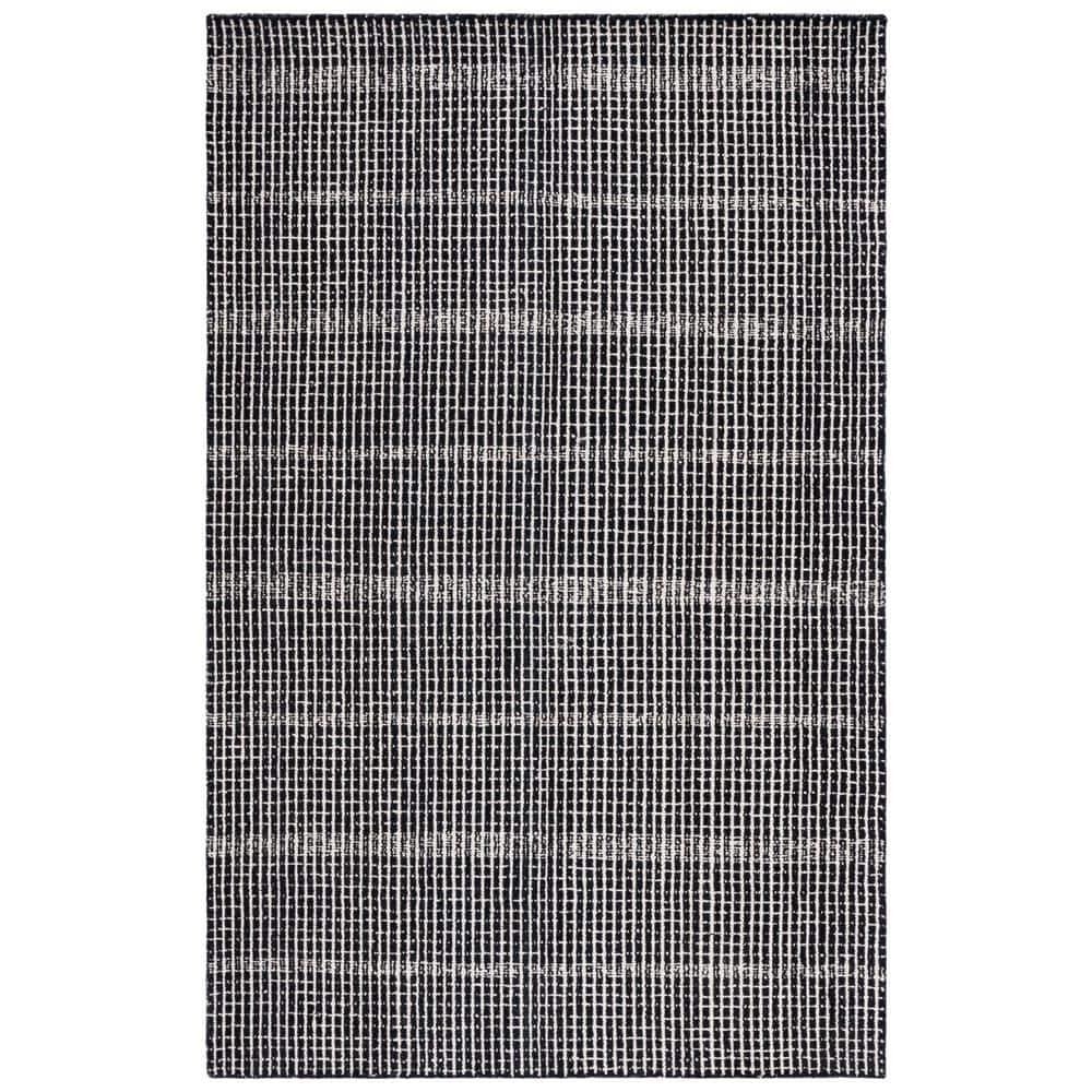 Abstract ABT482 Handmade Indoor Area Rug - Black/Ivory - 4'x6' - Safavieh