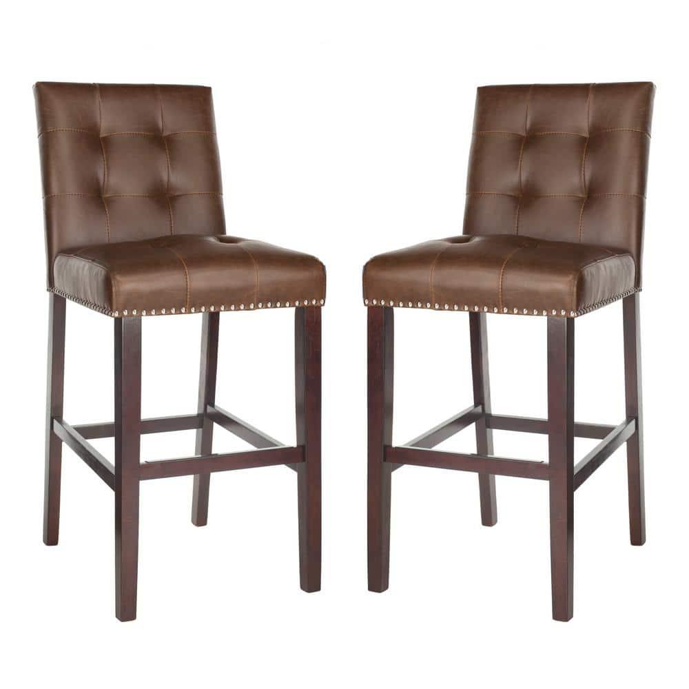 Nikita Bar Stool (Set of 2) - BST6302 - Brown/Espresso - Safavieh