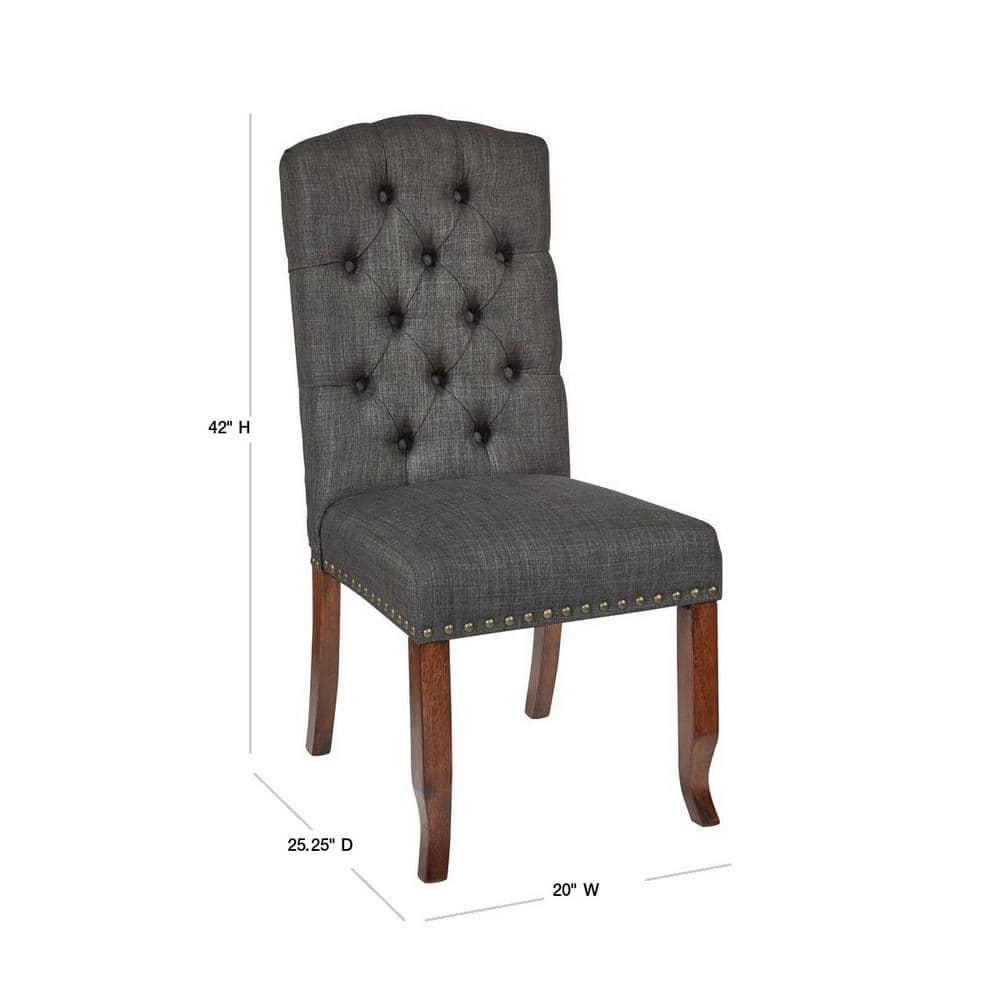 White Upholstered Parsons Side Chair with Wood Legs