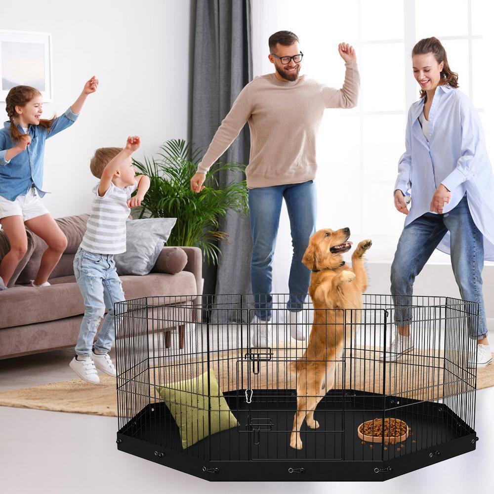 VEVOR 24'' H 8 Panel Metal Exercise Pen With Door