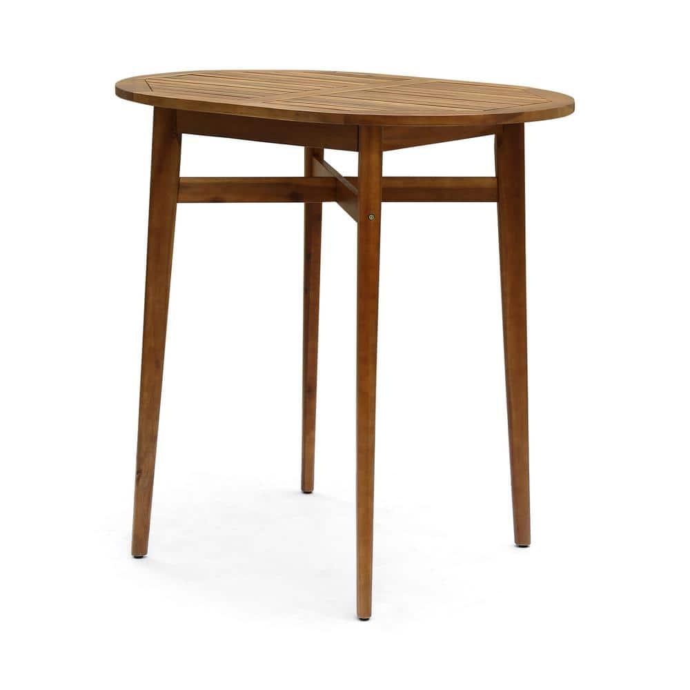 Jaxson Outdoor 39" Bar Height Acacia Wood Patio Table, Teak