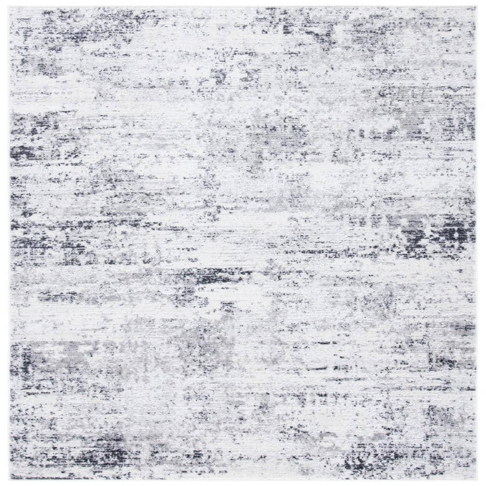 Amelia ALA700 Power Loomed Area Rug - Ivory/Grey - 6'7"x6'7" - Safavieh.