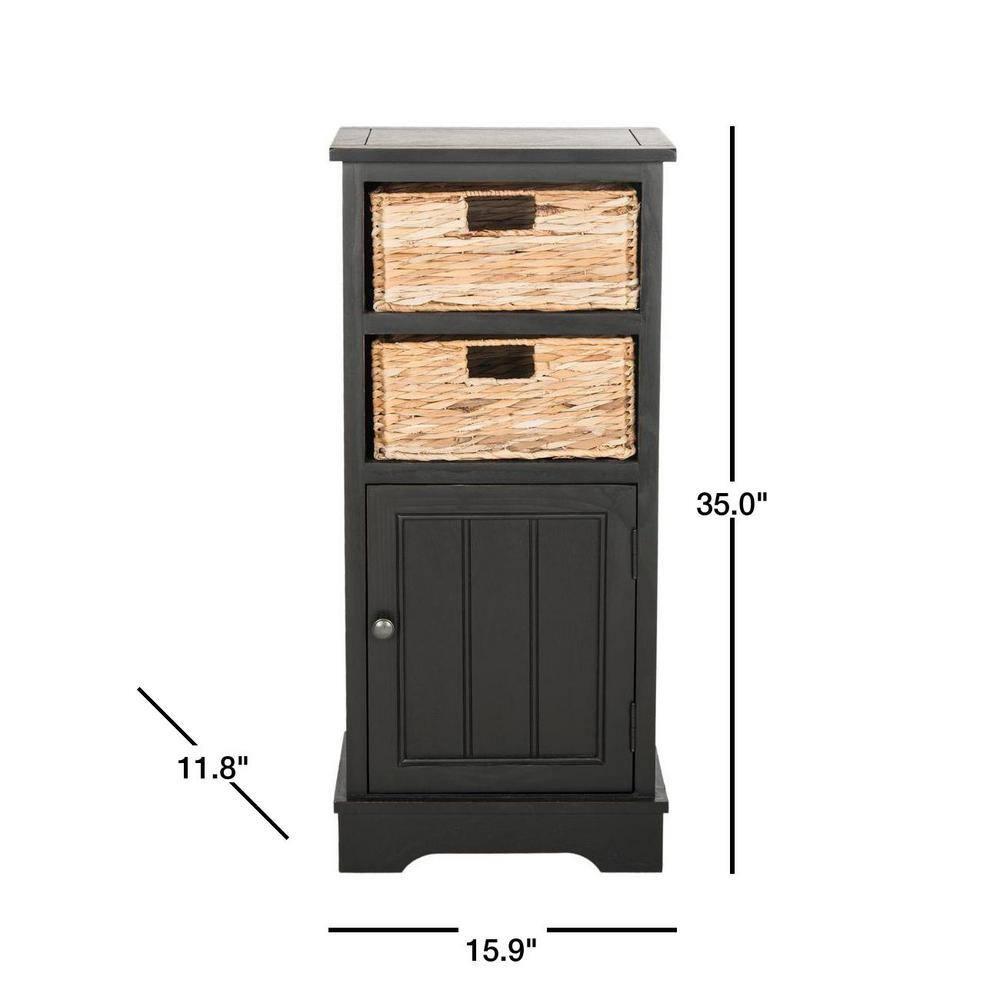 Connery Cabinet - Distressed Black - Safavieh.