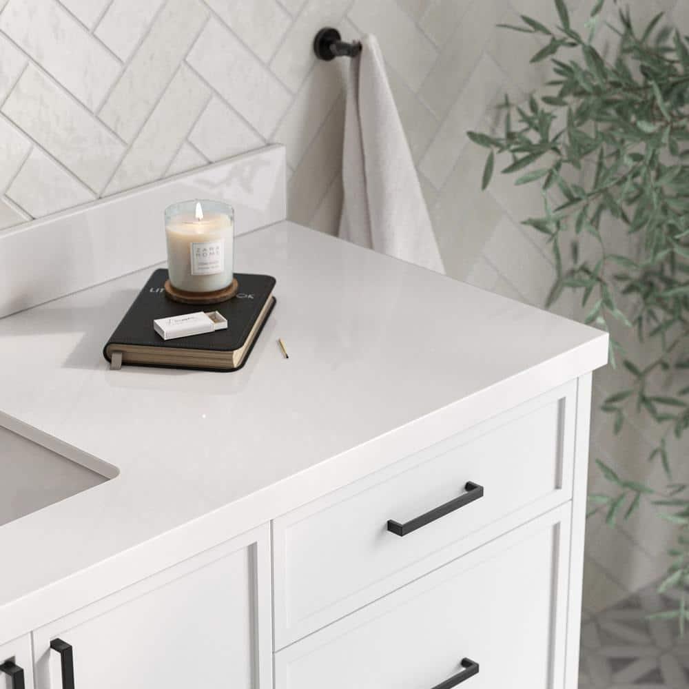 Ariel Kelly 67 Inch Single Rectangular Sink Bathroom Vanity With Pure Quartz Countertop