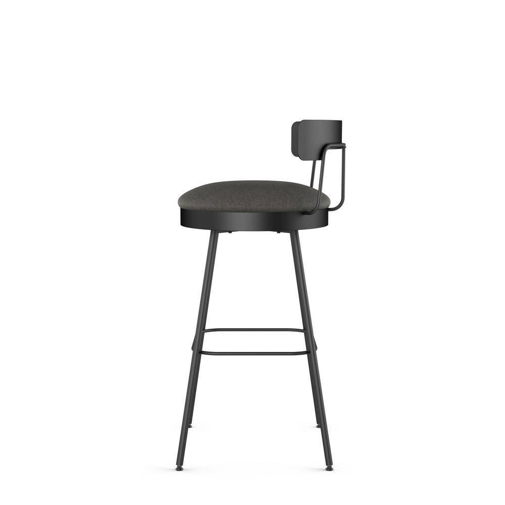 Monza Swivel Counter Height Barstool Dark Gray - Amisco: Upholstered, Metal Frame, 300 lbs Capacity