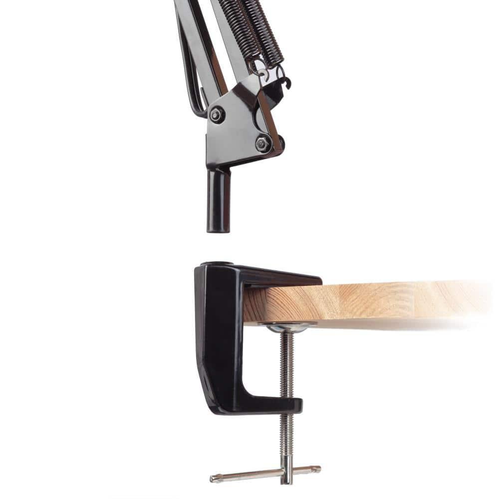 Globe Electric 32" Multi-Joint Metal Clamp Black Desk Lamp, 56963