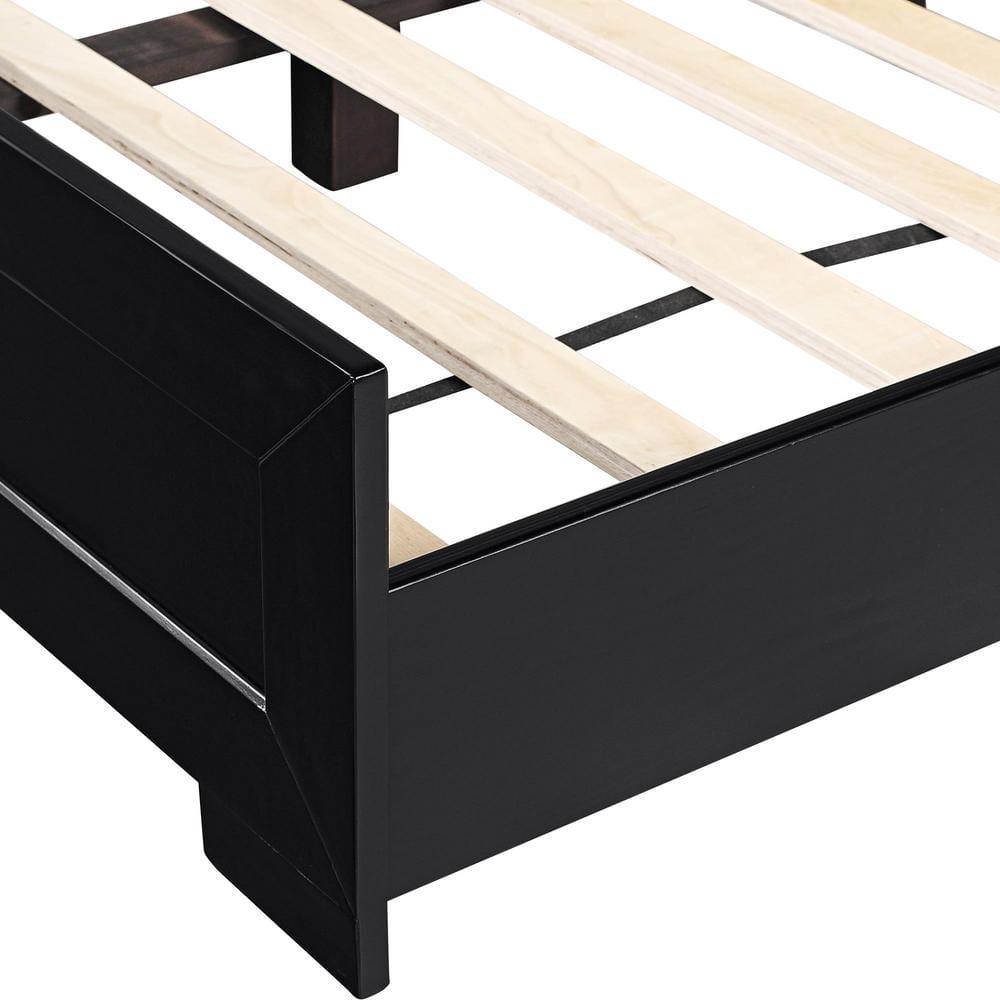 Camden Isle Trent Platform Bed | Paneled Headboard and Footboard | Full, Black